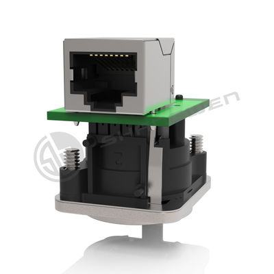 Signal Rj45 Female Connector Socket Indoor Use Latch Lock D Shape