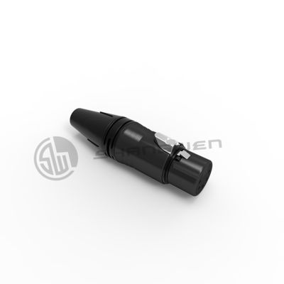 Audio Female 5 Pin Plug Connector XLR Indoor Use Black Shell