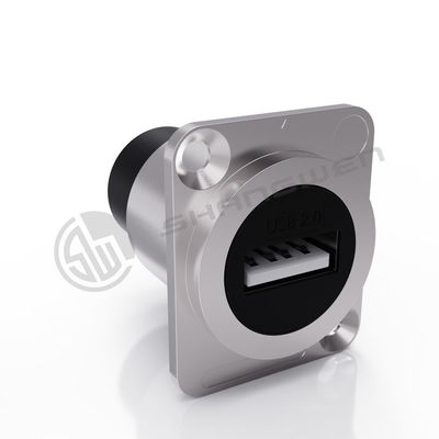 Ip65 Waterproof Panel Mount Connector 4 Pin Audio Video Connector For Data Cable