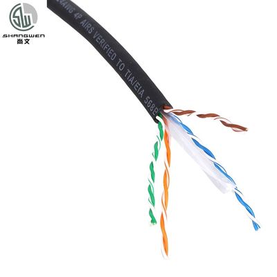 Round Cat6a UTP Patch Cord 24AWG 4 Pair Black / Gary 4P PVC Ethernet Cable