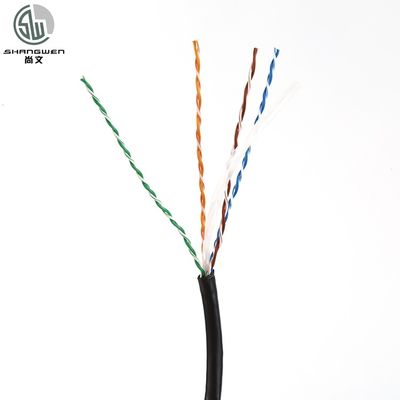 Round Cat6a UTP Patch Cord 24AWG 4 Pair Black / Gary 4P PVC Ethernet Cable