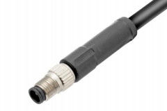 M5 Straight Male Overmolded Plug Connector 3\4pin Black 20A Solder IP67