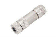 Industrial Grade M8 Straight Female Metal Plug with Screw Terminal IP67