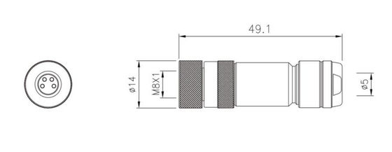 Industrial Grade M8 Straight Female Metal Plug with Screw Terminal IP67