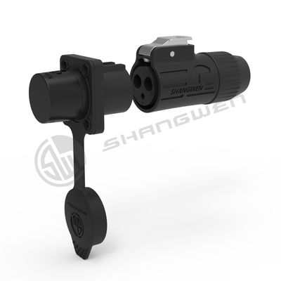 Black 3 Pin IP67 Power Connector 3 Core Audio Video Connectors