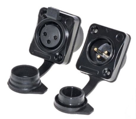 Outdoor Audio Video Connector Waterproof 3 Pin XLR Plug With Female Gender