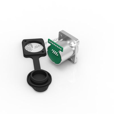 Outdoor 8 Pin Rj45 Waterproof Female Connectors Ethernet D Style Signal Sockets 8P8C RJ45 Panel Connector PCB Board Female