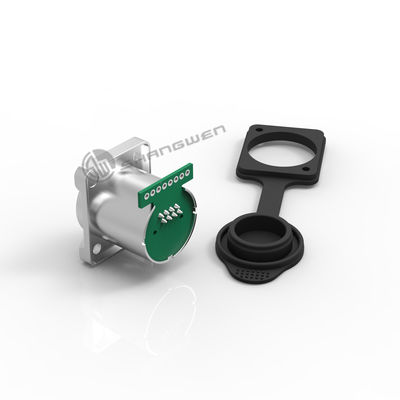 Outdoor 8 Pin Rj45 Waterproof Female Connectors Ethernet D Style Signal Sockets 8P8C RJ45 Panel Connector PCB Board Female