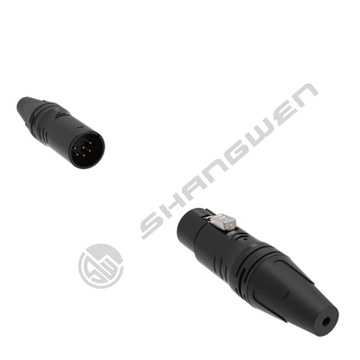 Industrial Electronics Accessories 6-Pin XLR Audio Video Connectors Indoor IP40 Protection 6-Pole Plug Socket Male Female