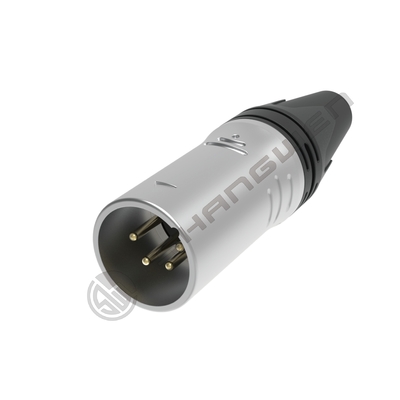 4-Pole XLR 4P Female Connector Indoor Audio IP40 Protection Silver-Plated Contacts Nickel-Plated Shell Rated Current 7.5a