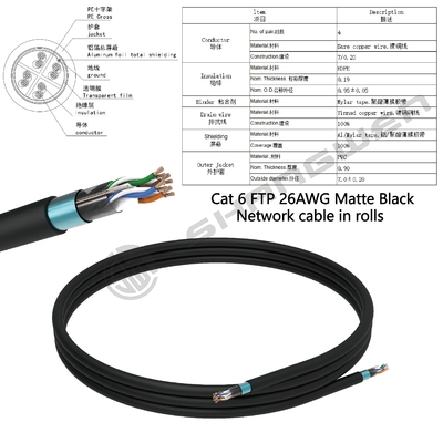 Black Rj45 CAT6 FTP Ethernet Network Cable Cat 6 Internet Computer Patch Cord Communication Cable