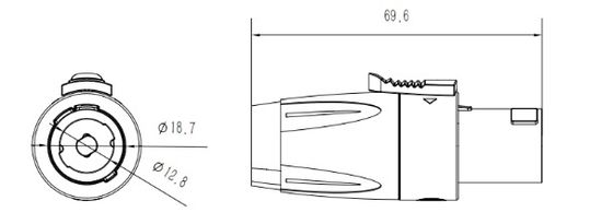 Professional Speaker Powercon Wire Connectors 40a Panel Audio Signal Female Plug 4 Pin 4Pins Loudspeakers Plastic Connector