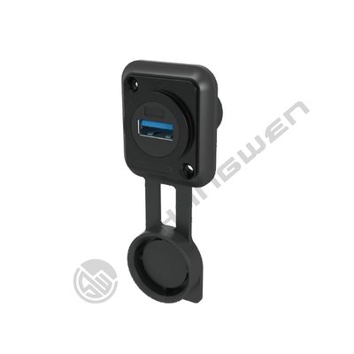 9Pin Shielded Dustproof Double Port USB Type A/B 3.0 Data Cable ConnectorUSB Panel Socket Female Seat Water Proof Metal