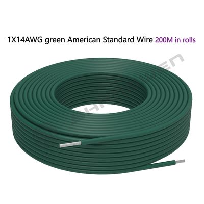 PVC Wire 14AWG Power Cord Green 14AWG Stranded Conductor Wire 105 VW-1 AWM 1015 14AWG 105℃ 600V VW-1 FT1 600V PVC Wire
