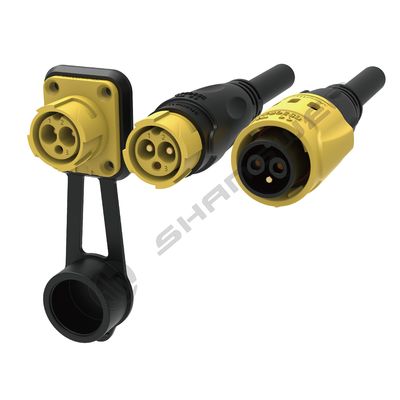 IP65 Quick Plug Output Push-pull Self-locking Yellow Industrial Female  Male Plug Power M19 Push Lock Waterproof 3 Pin Connector