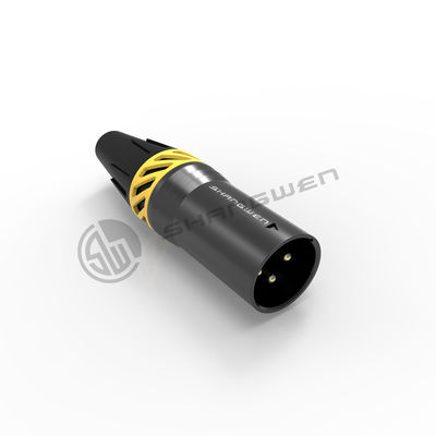 สีดํา พลังงานเล็ก XLR Connector กันน้ํา IP65 Connector 3 ปิน ชาย Plug