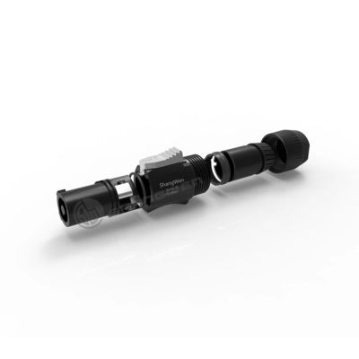 Male 3 Pin Waterproof Power Connector Outdoor With Black Output
