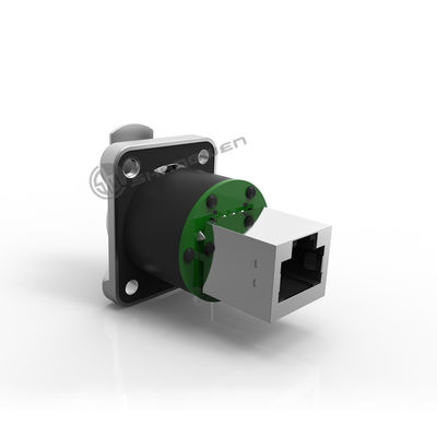 RJ45 Panel Mount Ethernet Chassis Connector Custom 8 Pin Plug Socket การเชื่อมต่อแบบกําหนดเอง