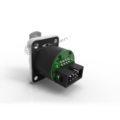 IP44 Rj45 Connector Industrial Solder เพศชาย เพศหญิง 8pin Horn ติดตรง