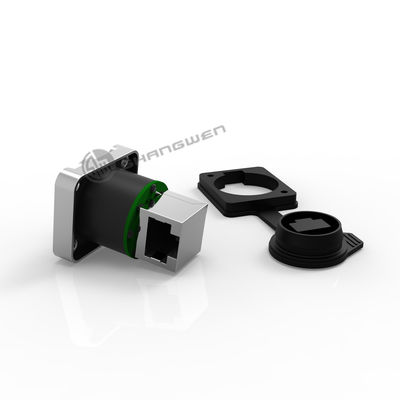 Rj45 ผู้หญิง Ethernet Chassis Connector อุตสาหกรรม IP65 กันน้ํา