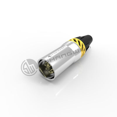7.5A XLR Connector 5 Pin กันน้ํา IP65 เงิน ชายพล็อกสําหรับเสียง