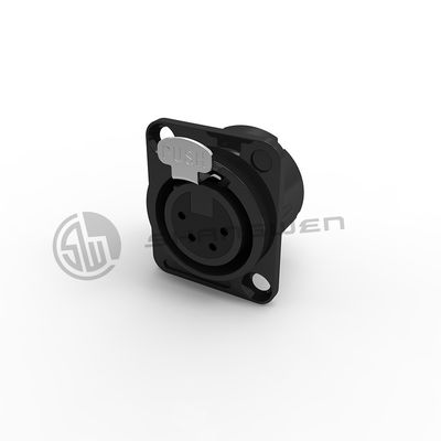 มินิ XLR Connector Industrial Socket หญิง 4 Pin Connector สําหรับวิดีโอ