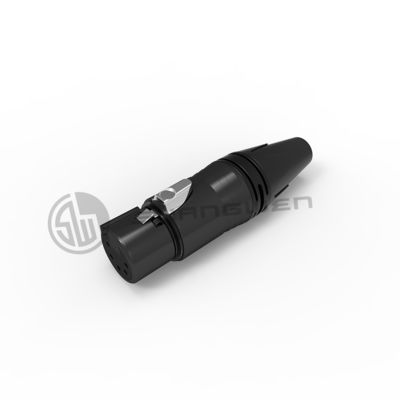 Audio Female 5 Pin Plug Connector XLR Indoor Use Black Shell