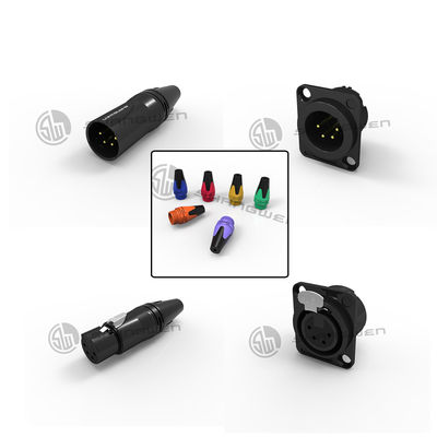 ภายใน Custom XLR 4 ปิน เพศเพศ ผู้ชาย Connector Plug Socket สังกะสีซิงก์ Alloy Shell