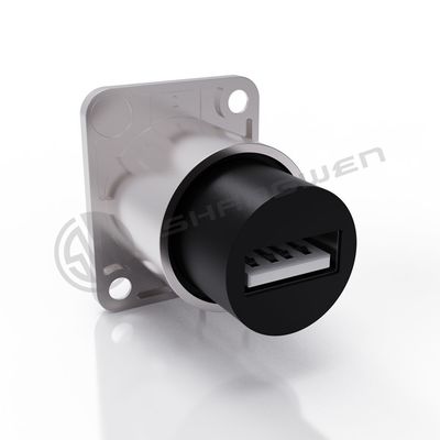 Ip65 Waterproof Panel Mount Connector 4 Pin Audio Video Connector For Data Cable