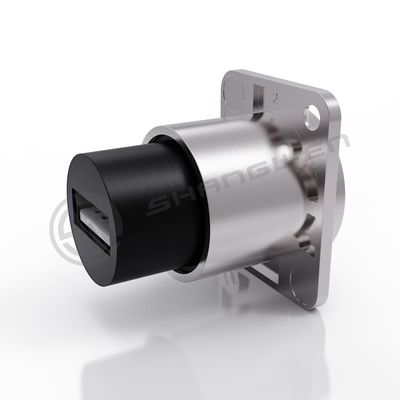 Ip65 Waterproof Panel Mount Connector 4 Pin Audio Video Connector For Data Cable