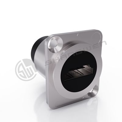 Indoor Outdoor Panel Mount Connector Female Male Ip65 Waterproof Data Cable Connector