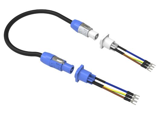 Blue Cu Power connector Plug  / Circular Plug Socket Female IP44 Screw Type 1000 Times Durability 3 Contact
