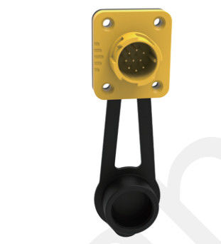 M19 Connector 9pin Yellow 5A Solder Overmolded Aluminum Alloy Shell Nylon IP67