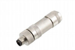 IP67 3/4pin M8 สายตรงเพศชายโลหะประกอบปั๊กกับสกรูเทอร์มิเนลอุตสาหกรรม