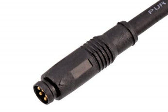 M8 สายตรงเพศชาย Overmolded Plug Push-Pull 3/4A 5B IP67 สําหรับการใช้งานอุตสาหกรรม