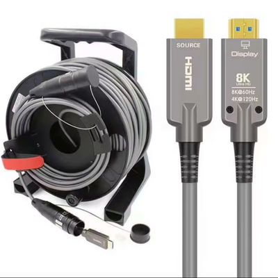 สายไฟฟ้าออฟติกส์ที่ป้อมกัน HDMI2.1 HD สายเคเบิล 8K 120Hz TPU ปกคลุมสายเคเบิลสําหรับเสียง วิดีโอทีวี ป้องกันกระเป๋า