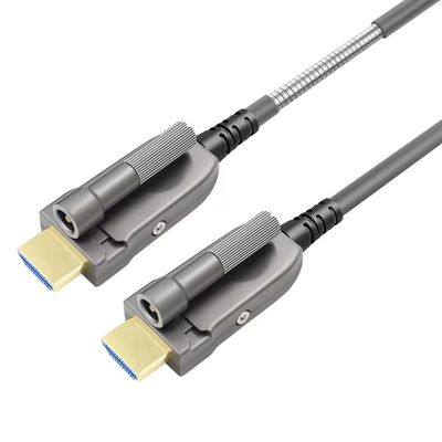 ชิปสายซิลิคอนเยอรมนี HDMI2.0 HD เคเบิล 4K 60Hz สายไฟฟ้าออปติกที่ปรับเกราะ ความยาว 1m/2m/3m/5m