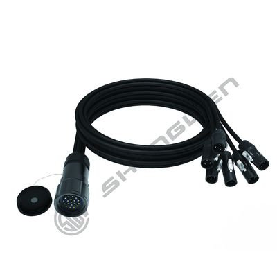 6 หัว โซคาเป็กซ์ สไตล์ Breakout Cable Assembly โซคาเป็กซ์ อุตสาหกรรม IP67 กันน้ํา 19-Pin Powercon True1 ผู้ชาย Connectors