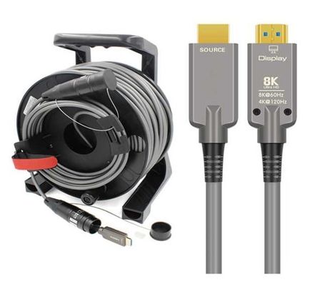 HD Link Port  Fiber Optic 2.1 HD Cable TPU Shell Stainless Steel 304 Armored Tube Silicon Line Chip  4K 60Hz 8K 144Hz OD:6.0mm