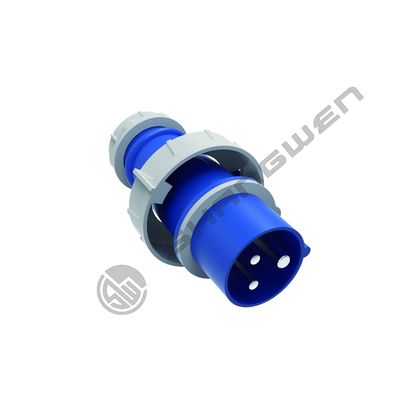 IP67 อุตสาหกรรม ชาย หญิง พล็อก 220V 16A 3 Pin Single Phase Blue Shell Connector สําหรับอิเล็กทรอนิกส์อุตสาหกรรมกลางแจ้ง