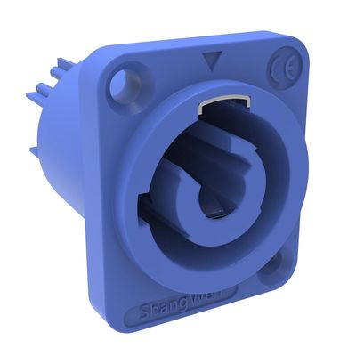 Poweron LED Screen Display Audio Connector Socket 20A สีฟ้า 3 เพศหญิง แผนที่ติดตั้ง IP44