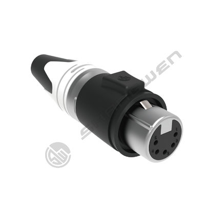ขั้วต่อ XLR 5 พิน Cu Alloy สำหรับภายนอกอาคารสำหรับไมโครโฟน แอมพลิฟายเออร์ มิกเซอร์ กันน้ำ IP65 ตัวเมีย