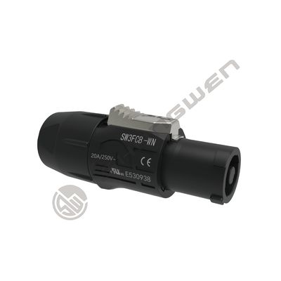 3 ปิน เพศชาย เพศหญิง Powertrue Connector ไฟฟ้า กันน้ําภายนอก 3Pin Power กันน้ํา AC Connectors ความจุสูงปัจจุบัน สามารถล็อคได้ Triple Core 20A 500V True IP65 กันน้ํา Connector
