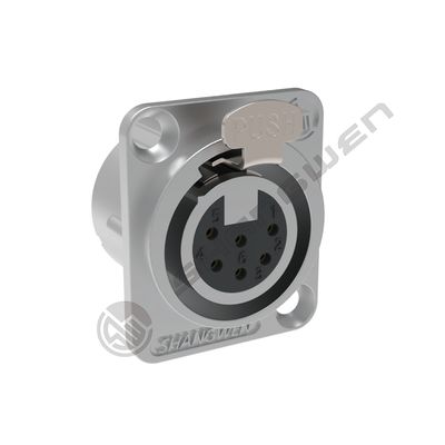 การป้องกัน IP40 ภายใน 6 โพล XLR เครื่องเชื่อมเสียงวีดีโอสําหรับเสียงและวิดีโอมืออาชีพ