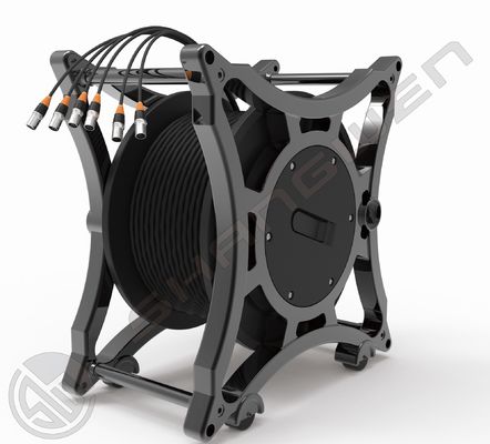 4x16A โซกิตสัญญาณไฟฟ้าอุตสาหกรรมหลายช่องที่มี 6 ช่อง และ CAT6 SF / UTP Network Cord Retractable Cable Reel