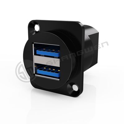 9Pin ป้องกันฝุ่น Double Port USB Type A/B 3.0 เครื่องเชื่อมเคเบิลข้อมูล ความยาวที่กําหนดเอง พลาสติก ABS Housing ทองแดงสําหรับเสียง