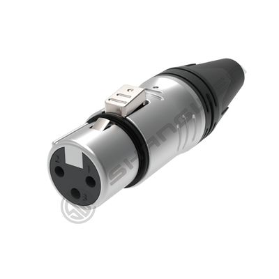 ขั้วต่อ XLR ตัวเมีย 3 พิน ชุบเงิน 10A, หน้าสัมผัสทองแดงกันน้ำ, โรงงาน DMX, เกลียวเชื่อมต่อเปลือกสำหรับไฟ