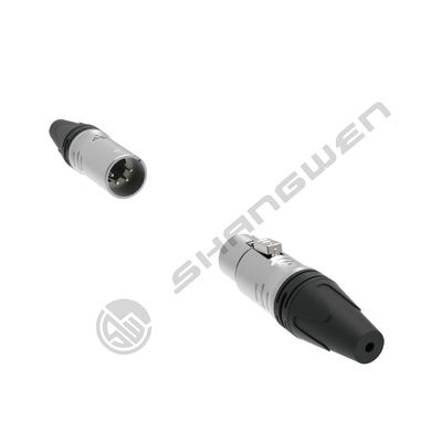 4-Pole XLR 4P Female Connector Indoor Audio IP40 Protection Silver-Plated Contacts Nickel-Plated Shell Rated Current 7.5a