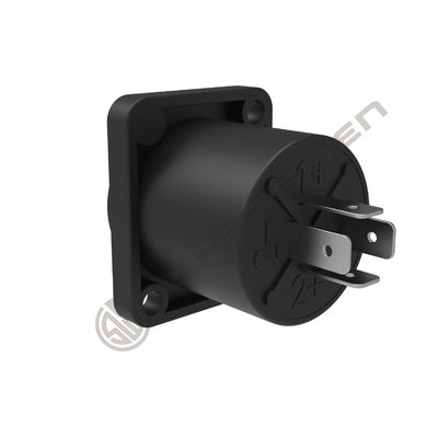 D-Shape 4-Pin Industrial Electronics Loudspeaker Chassis Latch Lock Plastic Copper Male Bronze Pillar Speaker Connector