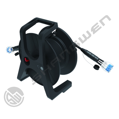 สีดํา 4/6/8 คอร์ Outdoor Armored PDLC LC SC FC Single Mode 4Fibers 6Cores 8 Fibers Option Meter Patch Cord Bundle Reel Drum กลอง